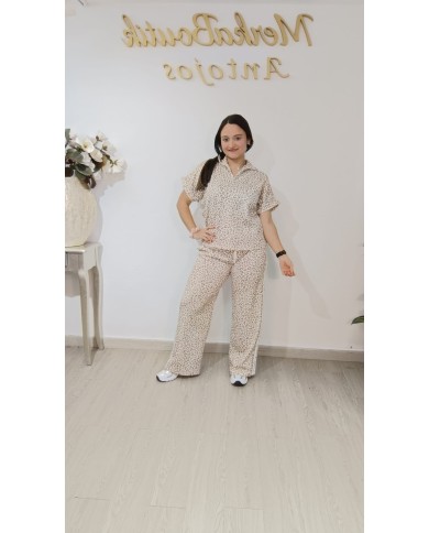 Conjunto Cuello Print Leona | Talla única 40 a 44