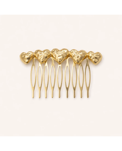 Peina corazones plateados elegante | Peina romántica flamenca