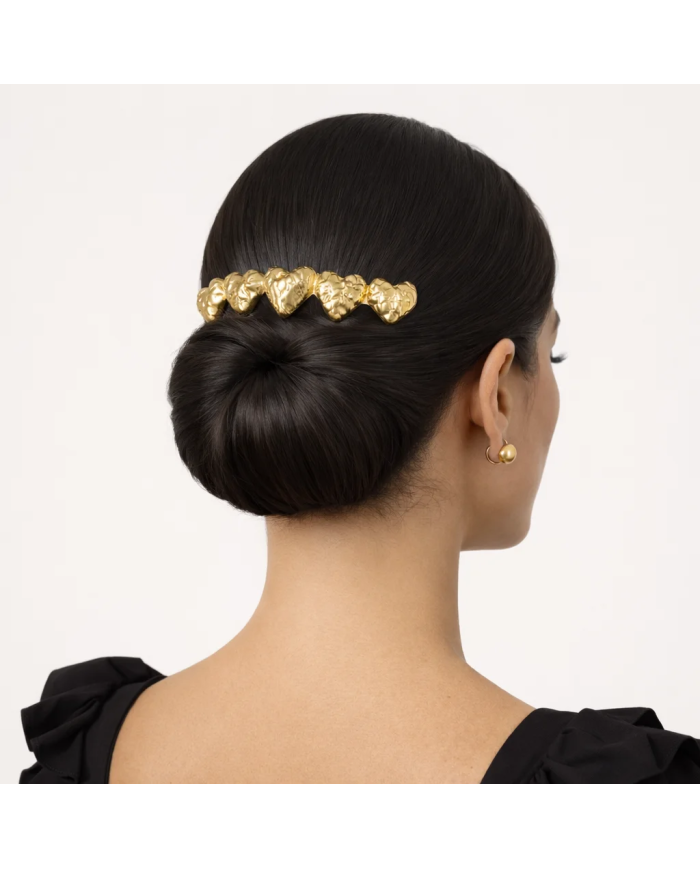 Peina corazones plateados elegante | Peina romántica flamenca