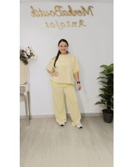 Conjunto Pata Ancha Encaje Syndi | Talla única 48 a 54