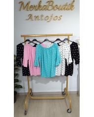 Blusa Bandera Volante Lunar para mujer, talla única de la 48 a la 54