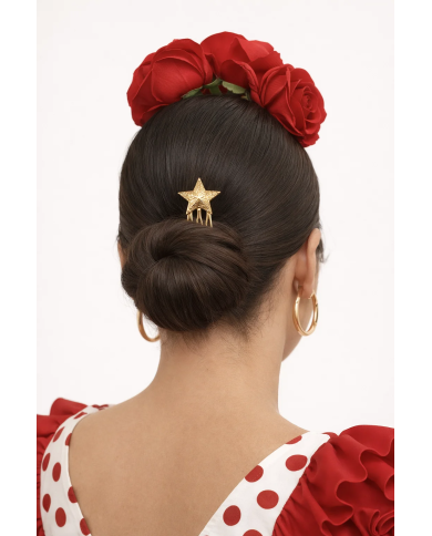 Peina estrella plateada elegante | Accesorios pelo Merkaboutik
