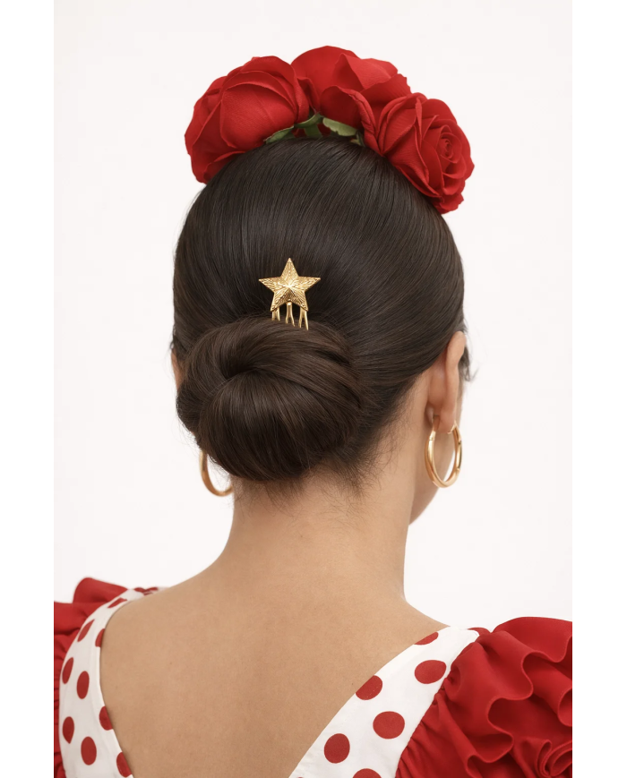 Peina estrella plateada elegante | Accesorios pelo Merkaboutik