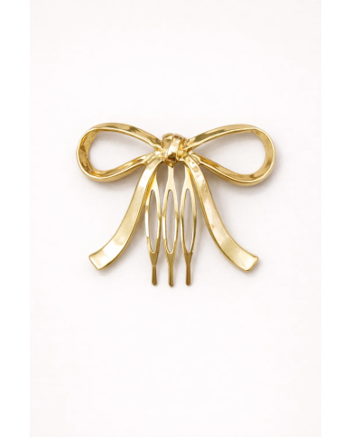 Peina lazo plateado elegante | Accesorios pelo Merkaboutik