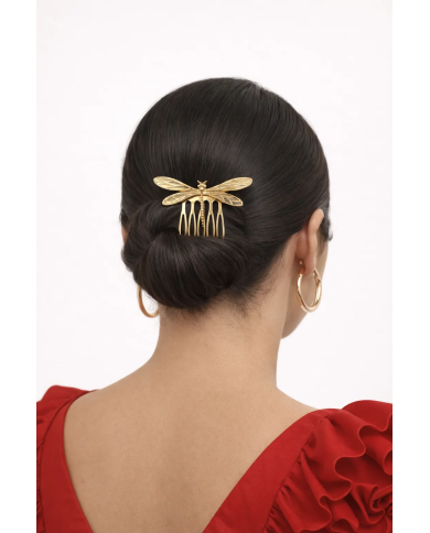 Peina libélula plateada elegante | Accesorios pelo Merkaboutik