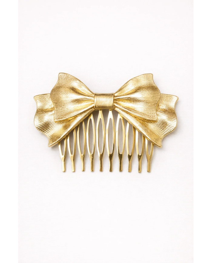 Peina lazo dorado elegante | Accesorios pelo Merkaboutik