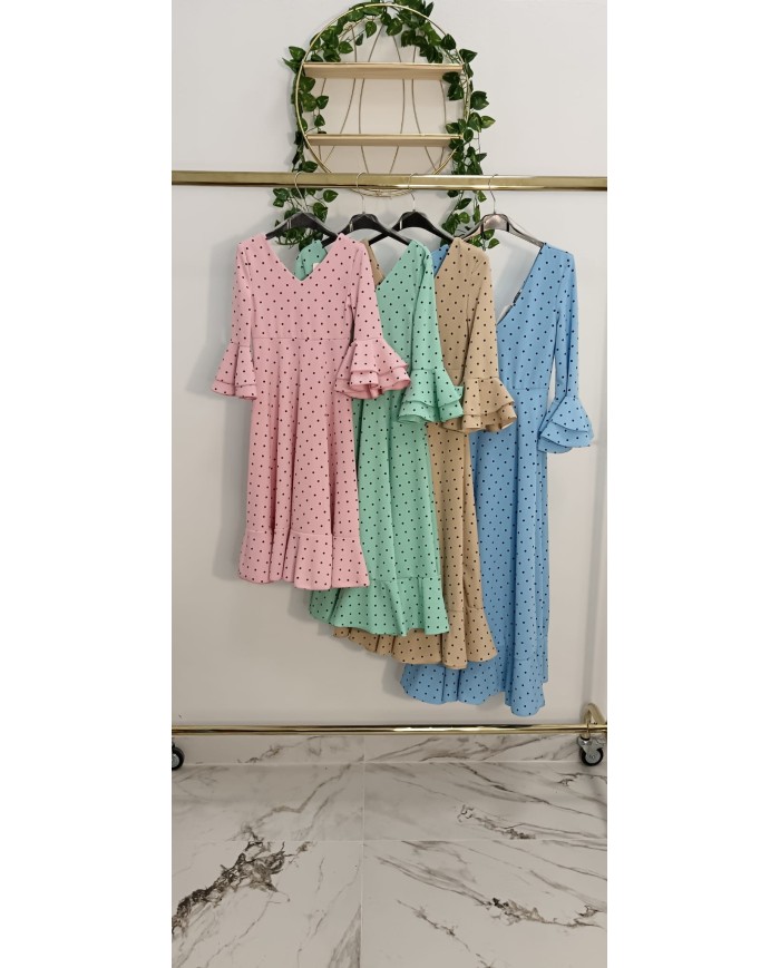 Bata Romería Niña de lunares con volante para eventos flamencos infantiles