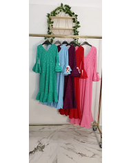 Bata Revoltosa Niña de lunares con manga larga y volante en varios colores