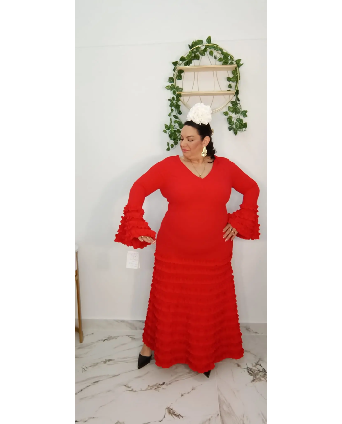 Vestido Romancero Curvy | Vestido flamenco elegante para mujer