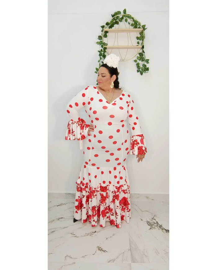 Vestido Jiménez | Vestido flamenco de lunares y flores