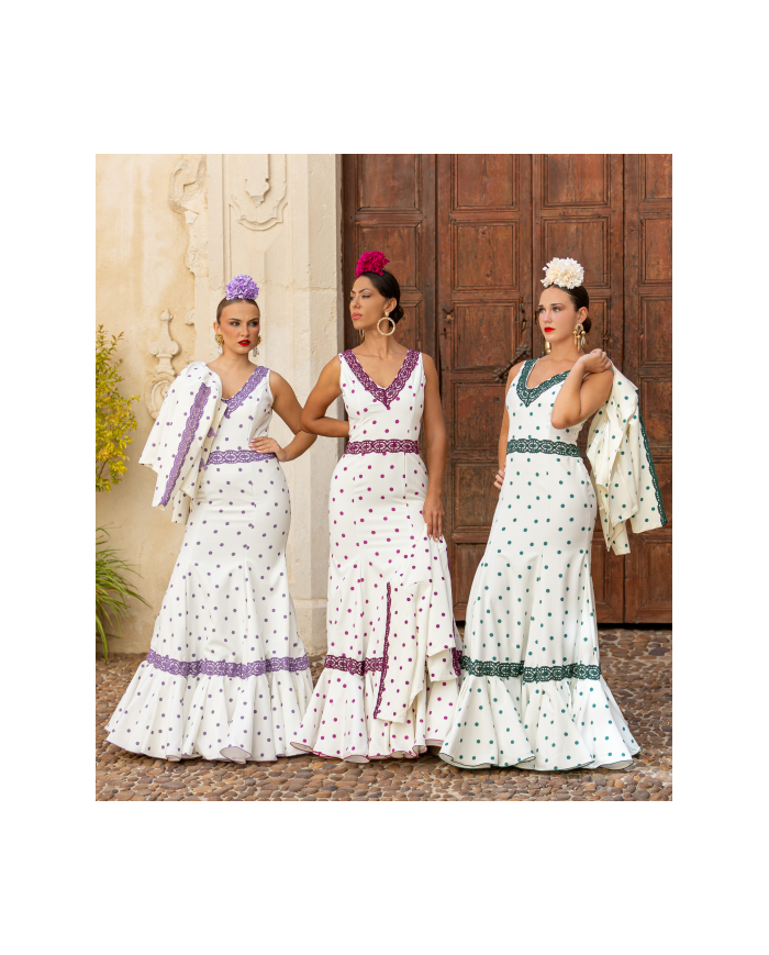 Conjunto flamenco contrera de sisa con chaqueta contreras en lunares para romería