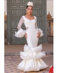 Vestido Trinidad | Vestido flamenco blanco elegante