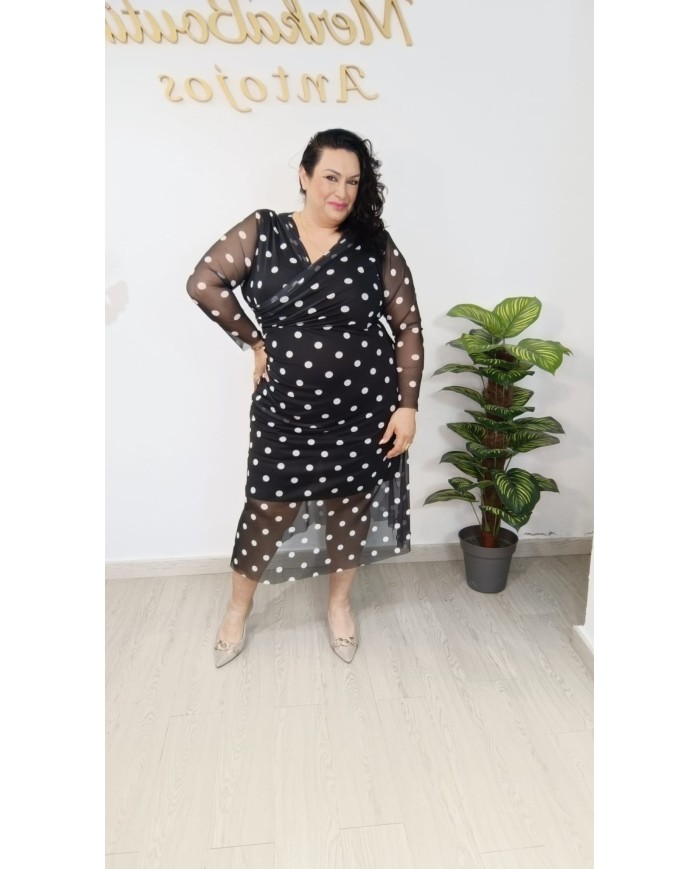 Vestido Gasa Lunar Lucía | Elegancia y Estilo en Moda Femenina