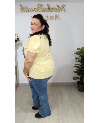 Camiseta Algodón Corset Vaquero | Talla única 48 a 56