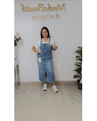 Peto vaquero Gardenias falda midi denim mujer