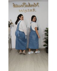 Peto Vaquero Gardenias | Peto Denim Midi Mujer | Merkaboutik