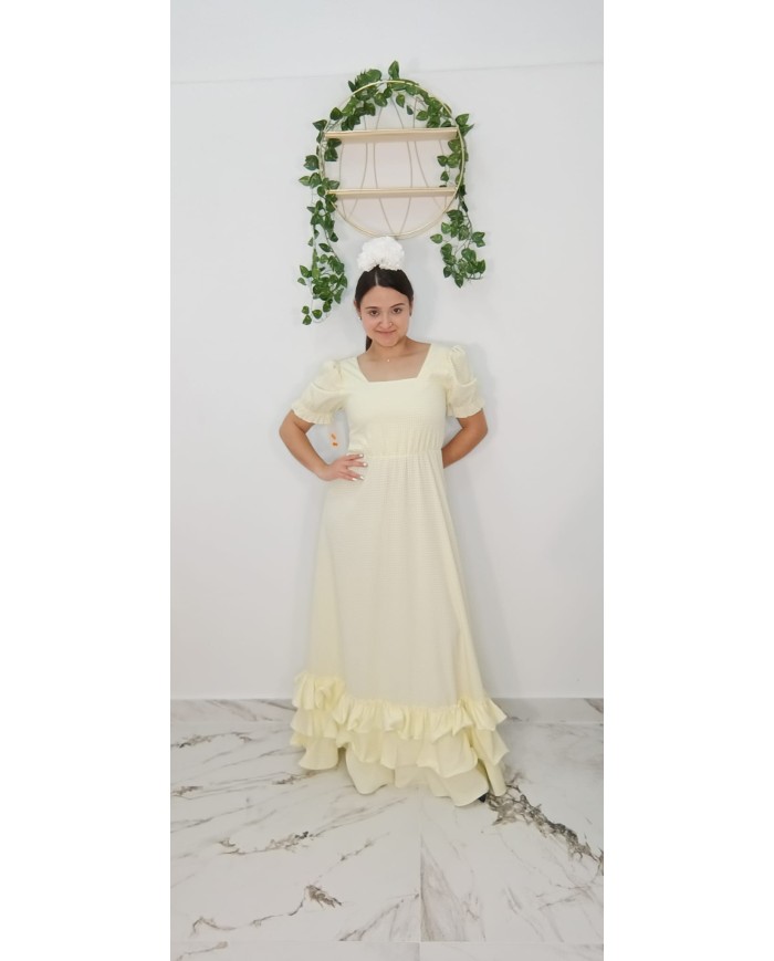 Bata Vichy Escote Cuadrado | Vestido Flamenco de Cuadros