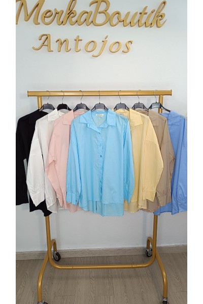 Camisa Básica Blanca Oversize Algodón | Blusa Larga Holgada Mujer | MerkaBoutik