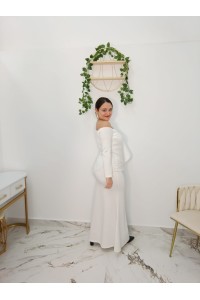 Vestido Fabiana blanco asimétrico elegante talla 42 | Merkaboutik