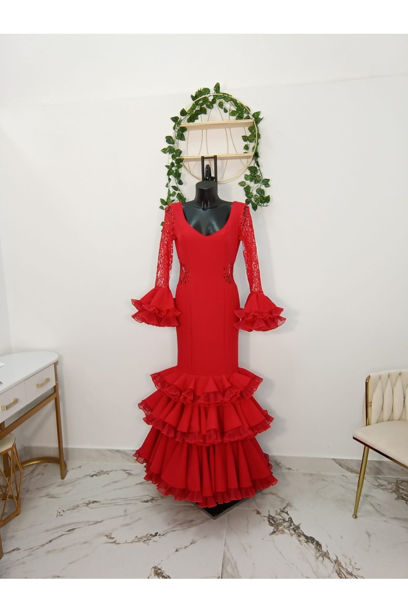 Vestido Trinidad | Vestido flamenco blanco elegante