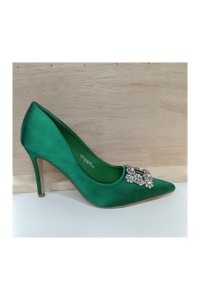 Zapato Topacio Champán - Tacón Aguja Pedrería - Novia Fiesta