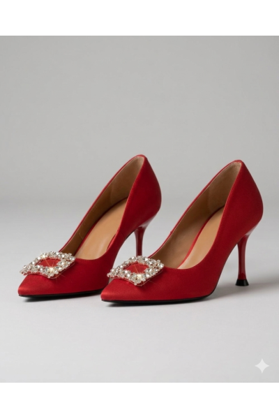 Zapato Topacio Champán - Tacón Aguja Pedrería - Novia Fiesta