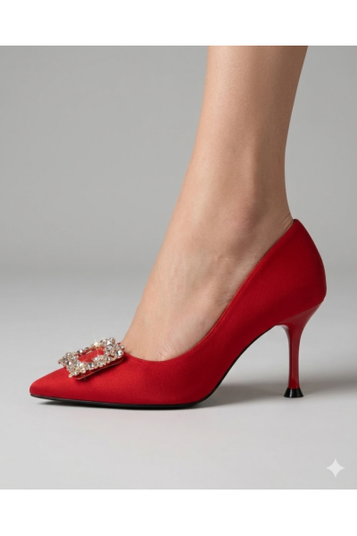 Zapato Topacio Champán - Tacón Aguja Pedrería - Novia Fiesta