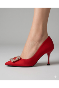 Zapato Topacio Champán - Tacón Aguja Pedrería - Novia Fiesta