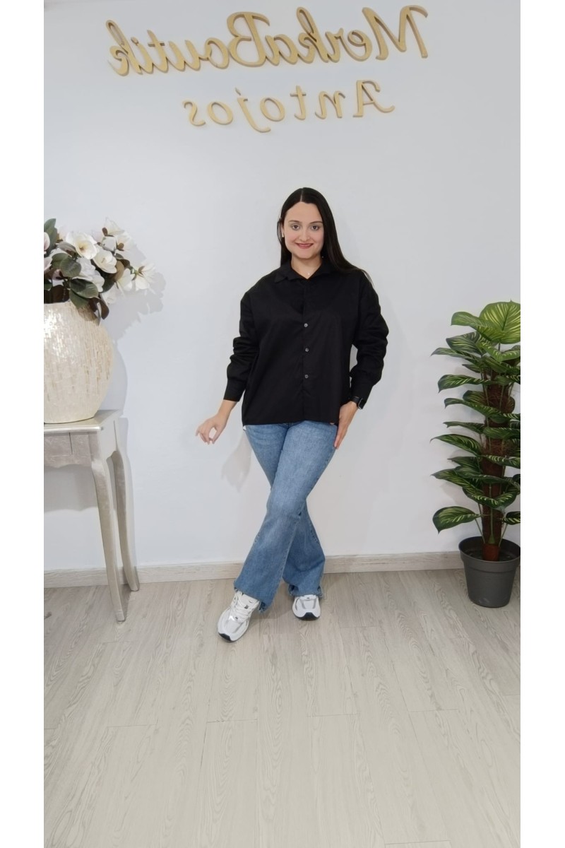Camisa Básica Blanca Oversize Algodón | Blusa Larga Holgada Mujer | MerkaBoutik