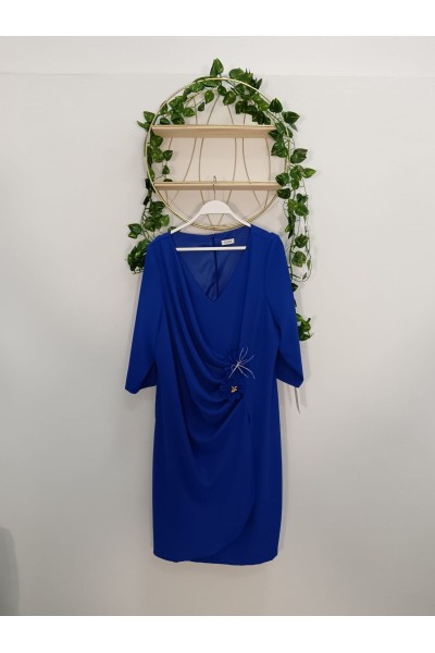 Vestido elegante midi Valencia con escote pico