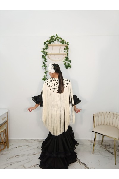 Capa Fleco Lunar para mujer | Complemento flamenco elegante