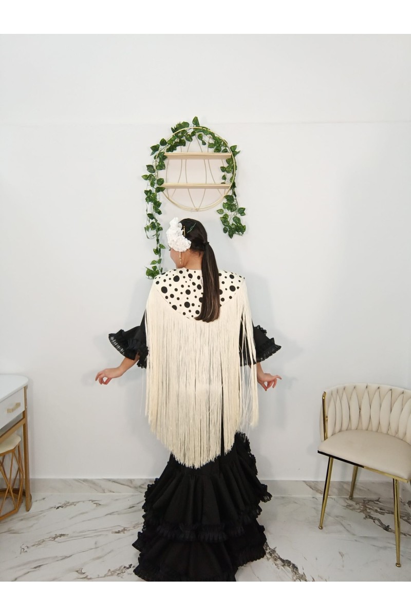 Capa Fleco Lunar para mujer | Complemento flamenco elegante
