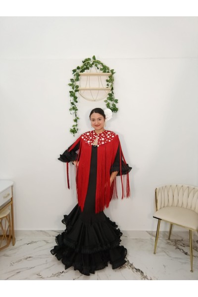 Capa Fleco Lunar para mujer | Complemento flamenco elegante