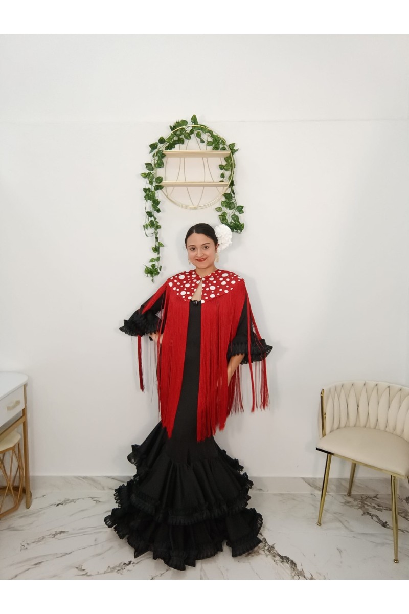 Capa Fleco Lunar para mujer | Complemento flamenco elegante