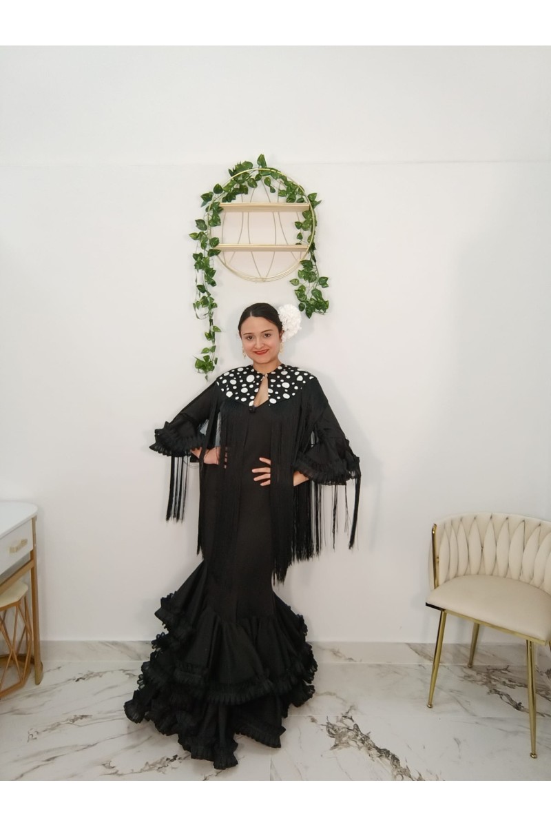 Capa Fleco Lunar para mujer | Complemento flamenco elegante