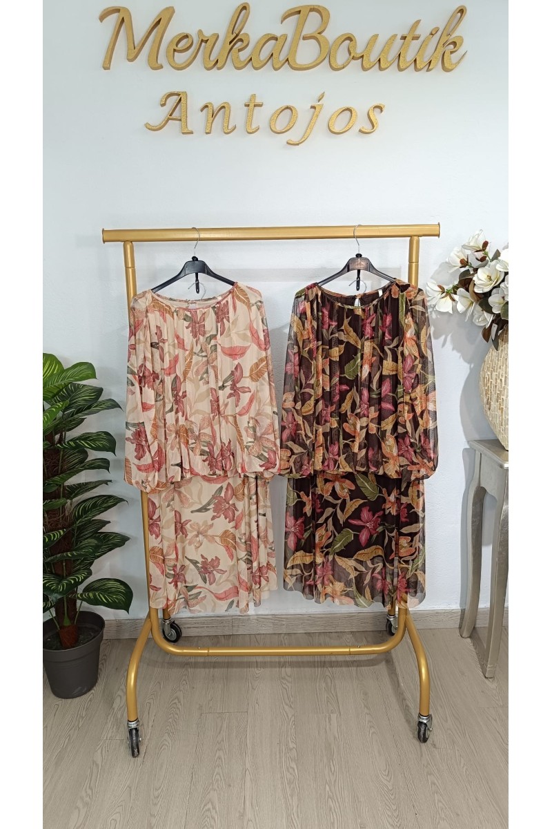 Conjunto gasa de falda Petunia elegante y fluido