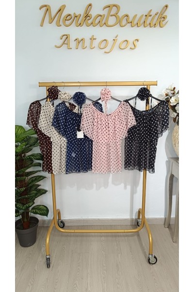 Blusa de gasa con lunares Gimenez elegante y ligera