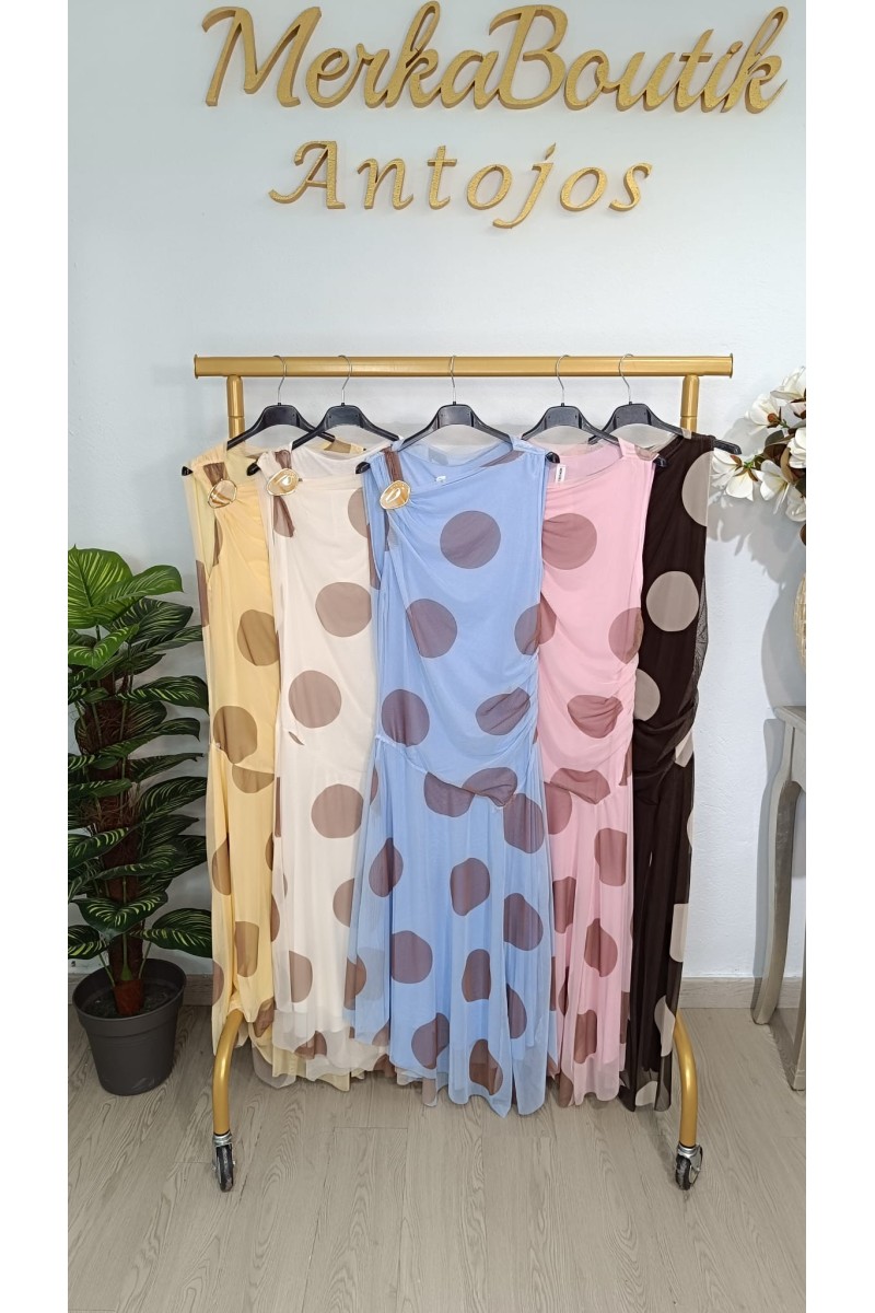 Vestido de gasa con lunares Morente elegante y fluido