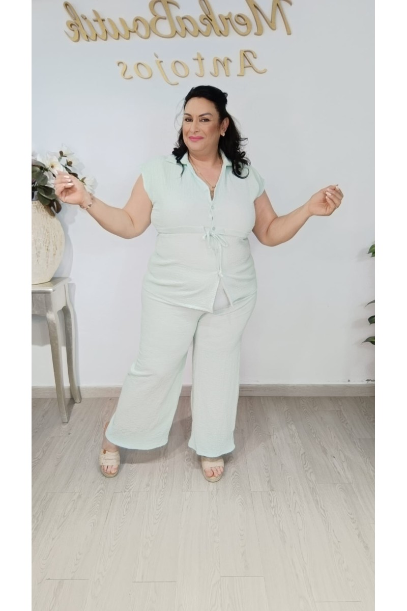 Conjunto Rugoso Manga Corta Adela | Cómodo, fresco y versátil