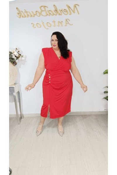 Vestido Alicrado Botones Merche | Talla única 48 a 54