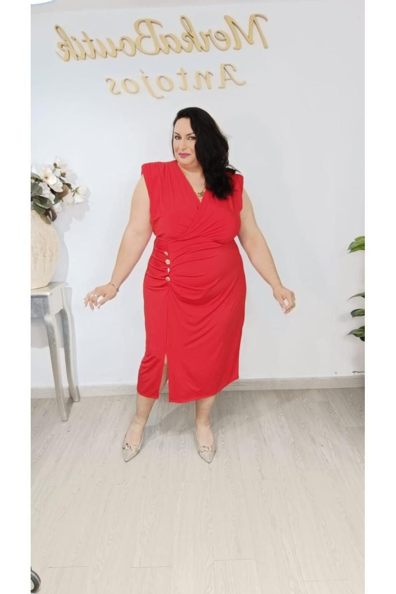 Vestido Alicrado Botones Merche | Talla única 48 a 54