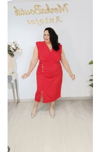 Vestido Alicrado Botones Merche | Talla única 48 a 54