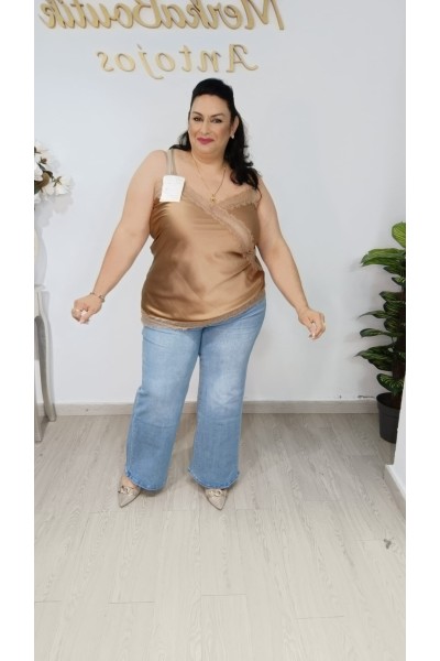 Lencera Satén Encaje Mina para mujer | Top lencero elegante