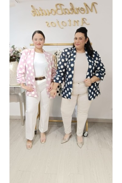 Chaqueta Americana Lunar Oversize Tallas Grandes