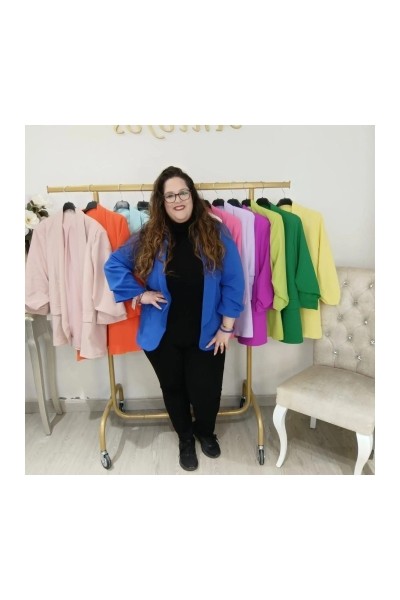 Chaqueta Americana Fruncida - Blazer Manga 3/4 Oversize