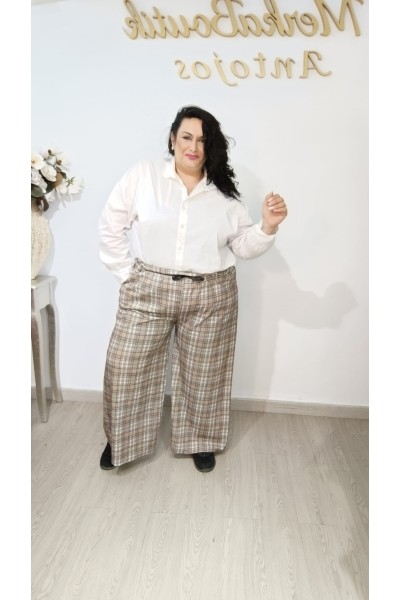 Pantalón de Cuadros Pata Ancha - Estilo y Comodidad