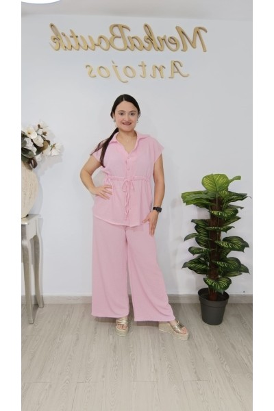 Conjunto Rugoso Manga Corta Adela | Cómodo, fresco y versátil