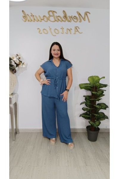 Conjunto Rugoso Manga Corta Adela | Cómodo, fresco y versátil