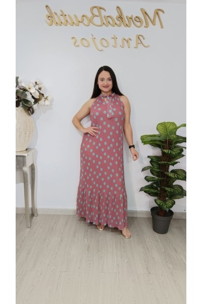 Vestido plisado de lunares Manuela | Moda femenina elegante