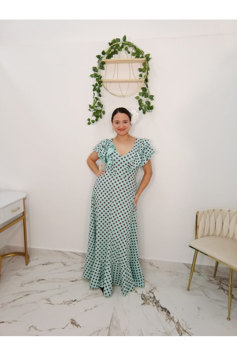 Bata Antonia Lunar Turquesa | Moda flamenca elegante